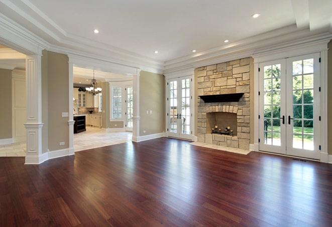 wide plank hardwood flooring ready for refinishing